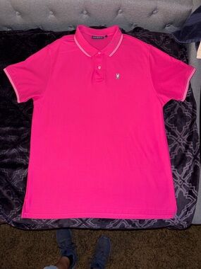 Psycho Bunny Polo Shirt Mens XXL Pink Peacock Logan Pique Pima Cotton Designer.